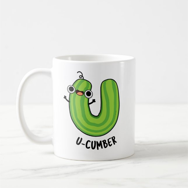 Taza De Café U-cumber Funny Cucumber Pun (Izquierda)