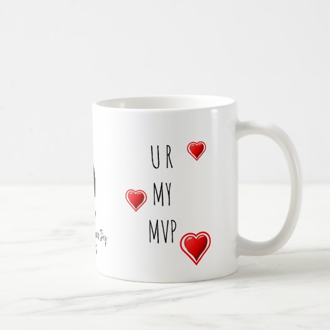 Taza De Café U R MI MVP Elegante Christian Valentine Monograma (Derecha)