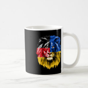 Taza De Café Ucrania Alemania Bandera León Deutschland Ucranian