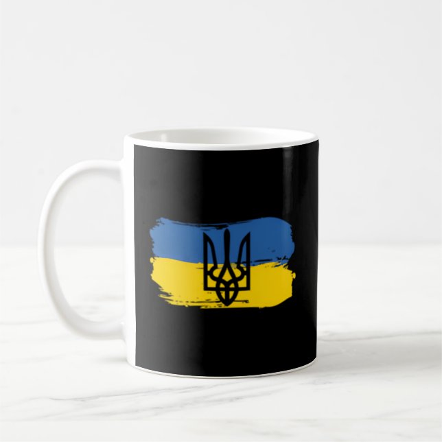 Taza De Café Ucrania Bandera Ucraniana Ucranianos (Izquierda)