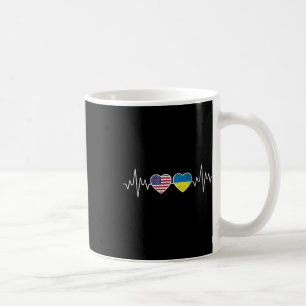 Taza De Café Ucrania Corazón Late América Bandera Corazón