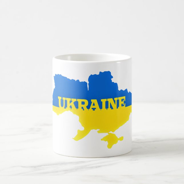 Taza De Café Ucrania - Paz - Bandera ucraniana - Apoyo a la lib (Centro)