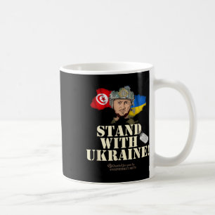 Taza De Café Ucrania Túnez Banderas Zelensky De pie con Ucrania