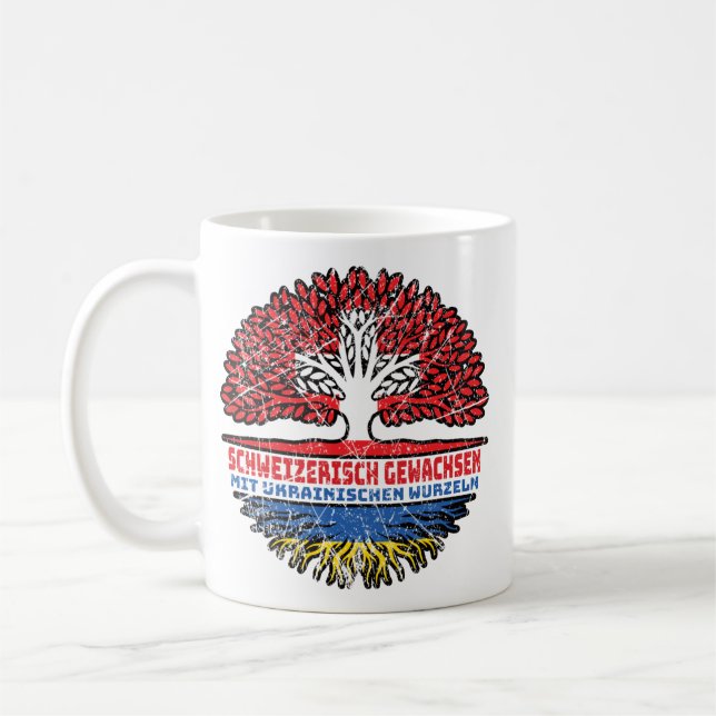 Taza De Café Ucrania Ucrania Schweizer Schweiz Baum Wurzel (Izquierda)