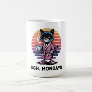 Taza De Café Uf Lunes Gato Divertido Amantes Del Café Empleados