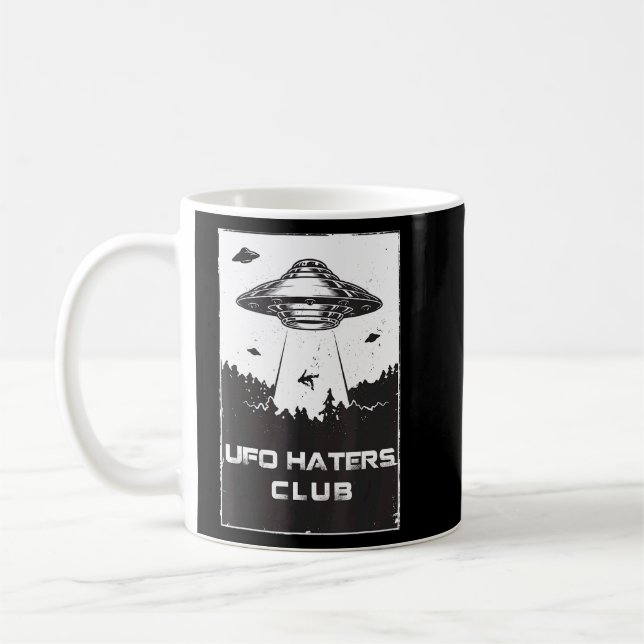 Taza De Café Ufo Haters Club Anti Ufo Social Para Hombres (Izquierda)