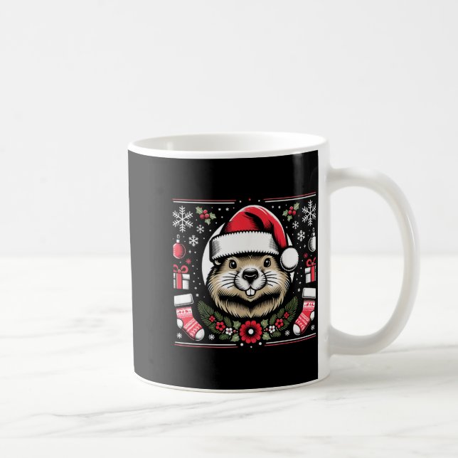 Taza De Café Ugly Christmas Groundhog  (Derecha)