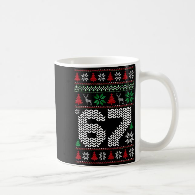 Taza De Café Ugly Christmas Sweater 67 Six Seven 6 7 Meme Funny (Derecha)