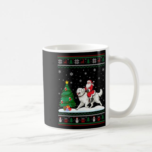 Taza De Café Ugly Christmas Tree Lights Santa Riding Great Pyre (Derecha)