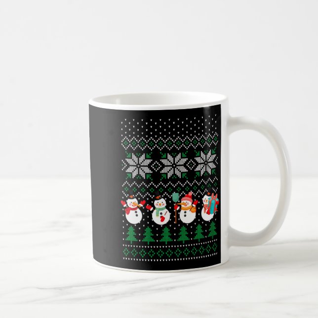 Taza De Café Ugly Christmas Xmas Tree Snowman Santa Claus New Y (Derecha)
