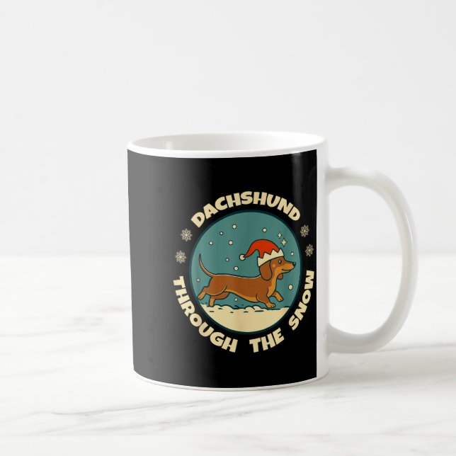 Taza De Café Ugly Dachshund Christmasthrough The Snow Gift Chri (Derecha)