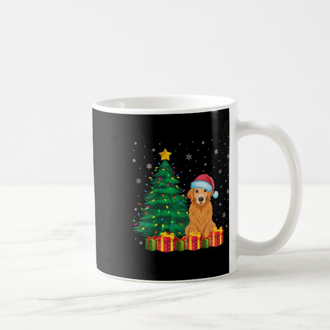 Taza De Café Ugly Golden Retriever Santa Hat Navidades Luces D (Derecha)