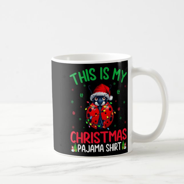 Taza De Café Ugly Xmas Tree Lights Santa Ladybug Christmas Paja (Derecha)
