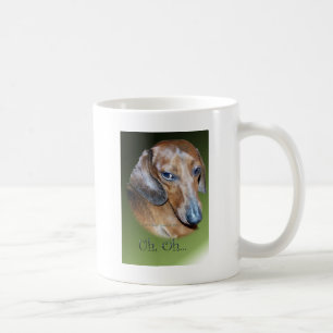 Taza De Café Uh oh fondo verde de Dauchsund