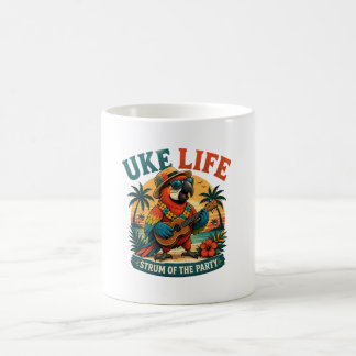 Taza De Café Uke Life Parrot – Island Vibes Ukulele Bird