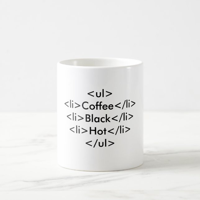 Taza De Café <ul><li>Café</li><li>Negro</li><li>Caliente</li><… (Centro)