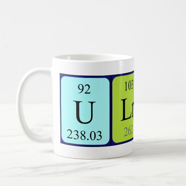 Taza De Café Ulrik nombre de tabla periódica mug (Izquierda)