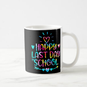 Taza De Café Último Día De Graduación Escolar Corbata De Maestr