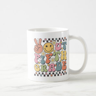 Taza De Café Último Día De La Paz De Quinto Grado Groovy En Qui