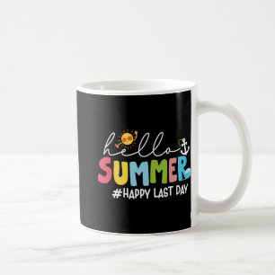 Taza De Café Último Día Feliz de Verano Maestros Niños Escuela