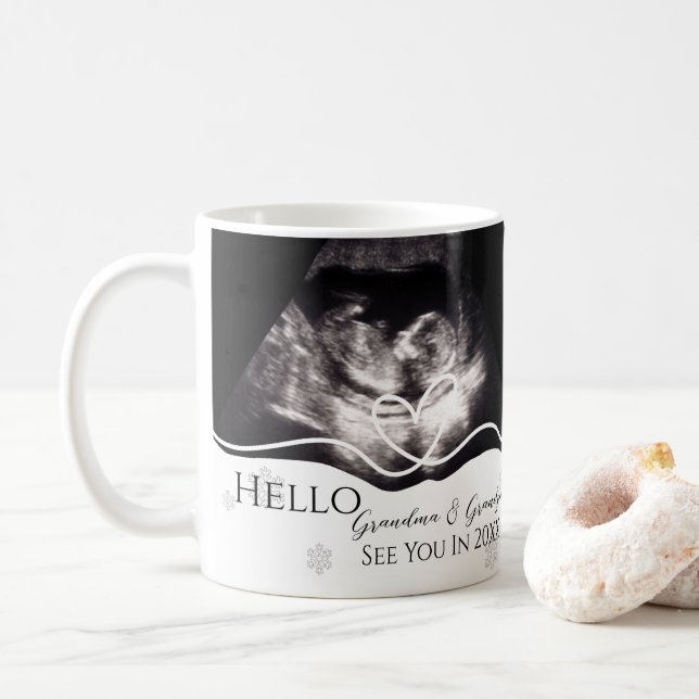 Taza De Café Ultrasound Grandparents Pregnancy Announcement (Con donut)