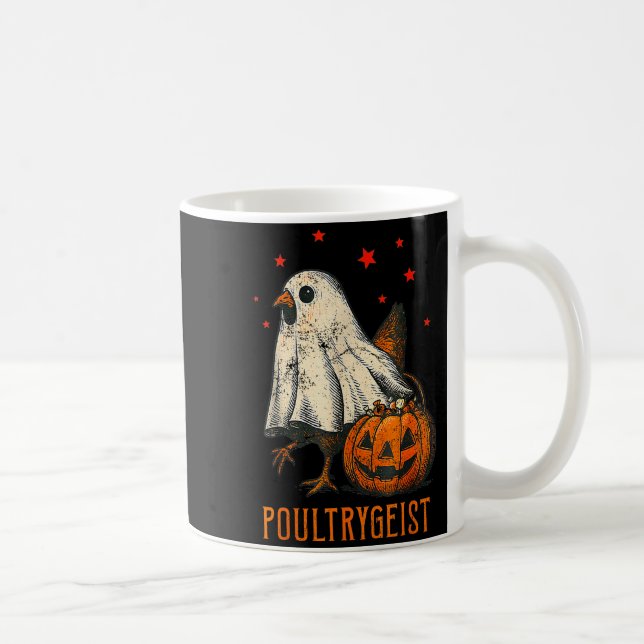Taza De Café Ultrygeist Funny Halloween Chicken Ghost Costume P (Derecha)