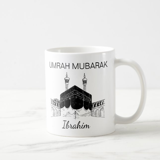 Taza De Café Umrah Mubarak Hajj Mubarak Kaabah Nombre Mug (Derecha)