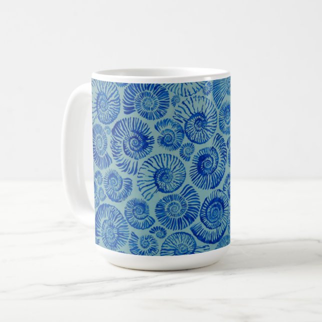 Taza De Café Un alegre Philip Jacobs Fabric Ammonite Mug (Anverso izquierdo)