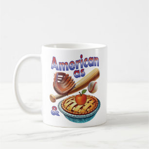 Taza De Café Un americano divertido como el béisbol y el Apple 