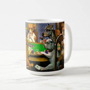 Taza De Café Un amigo en necesidad, Perros jugando póquer,