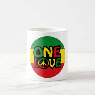 Taza De Café Un amor, diseño de reggae con colores de reggae