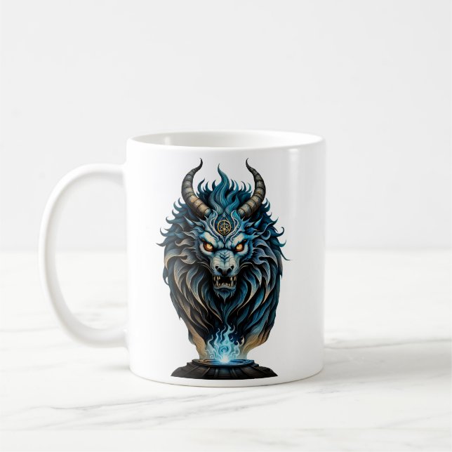 Taza De Café Un animal azul feroz, una criatura majestuosa (Izquierda)