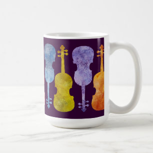 Taza De Café Un arco iris de violines en ciruelo