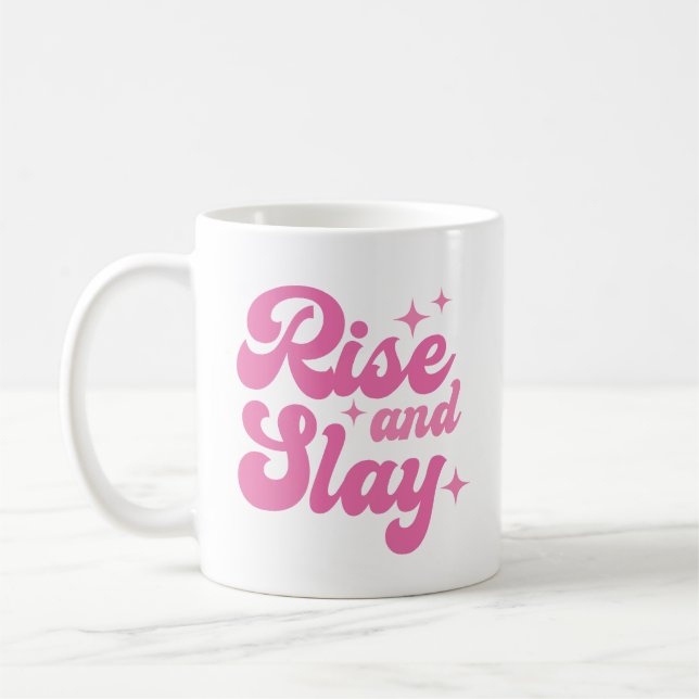 Taza De Café Un ascenso retro rosado y un aguijón (Izquierda)