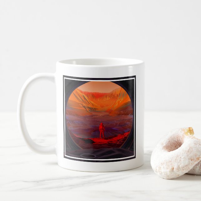 Taza De Café Un Astronauta En Marte (Con donut)
