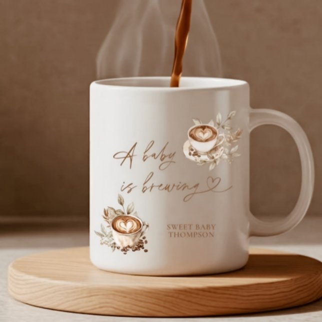 Taza De Café Un bebé está preparando café | Café personalizado (Subido por el creador)