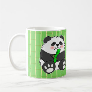 Taza De Café Un bebé lindo Panda comiendo una caminata de bambú