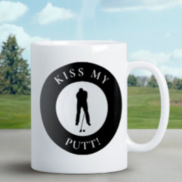 Taza De Café Un beso gracioso mi humor de putt golfer Silhouett