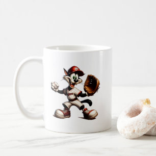 Taza De Café Un cántaro de béisbol para gato tonto se levanta