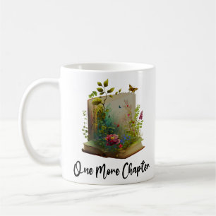 Taza De Café Un capítulo más, gráfico de flores de libro
