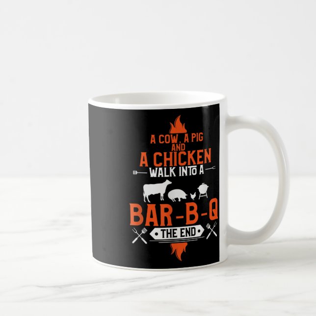 Taza De Café Un Cerdo Un Pollo Y Un Chiste De Bbq Divertido De  (Derecha)