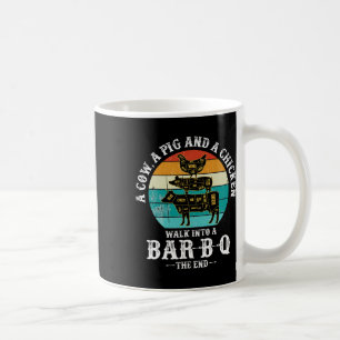 Taza De Café Un cerdo, un pollo y una vaca entran en una barbac