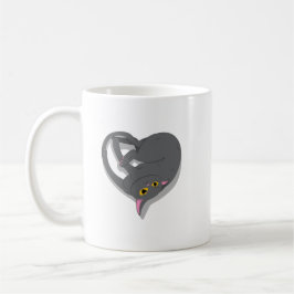 Taza De Café Un chat en forme de coeur.