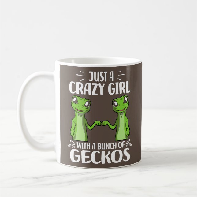 Taza De Café Un Chica Loco Con Un Montón De Mascotas De Geckos (Izquierda)