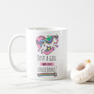 Taza De Café ¡Un Chica Que Ama A Las Unicornios!