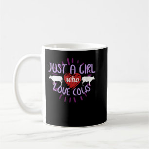 Taza De Café Un Chica que ama a las vacas, un granjero jocoso,