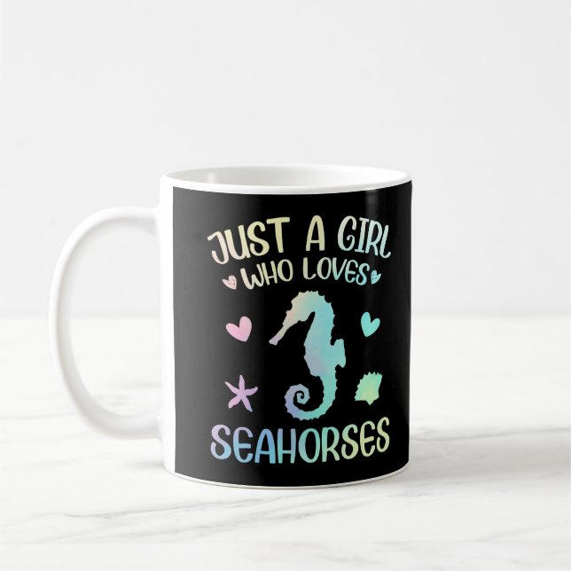 Taza De Café Un Chica que ama al caballito de mar (Izquierda)