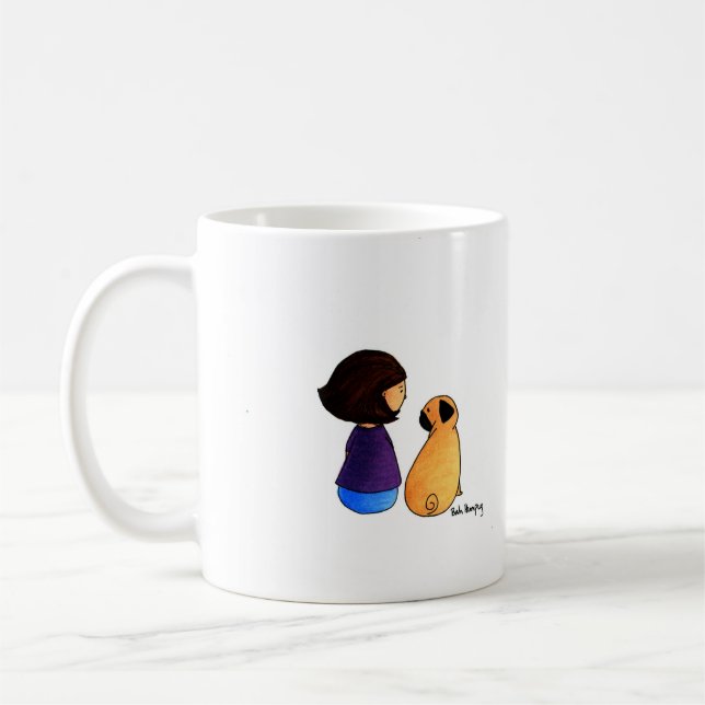 Taza De Café Un chica y su barro amasado (brunette) (Izquierda)