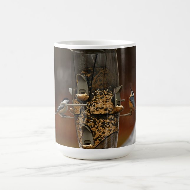 Taza De Café Un Chickadee y un trepatroncos (Centro)