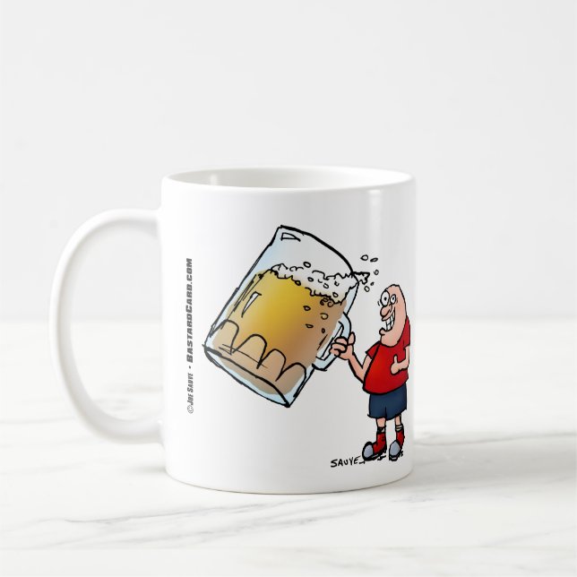 Taza De Café Un chico gracioso con una cerveza grande (Izquierda)